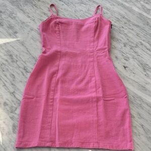 Divided Pink Spaghetti-Strap Mini Dress